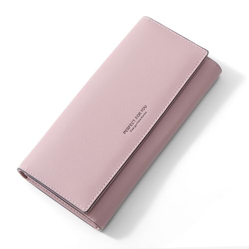 Geldbörse Damen Portemonnaie Geldbeutel Portmonee Wallet Damen-geldbörsen Geldbörsen for Women Geldtasche Brieftasche Cardholder Ausweis Kartenhüllen für Münzbörsen Rosa Geschenke Frauen Freundin von Wulcea