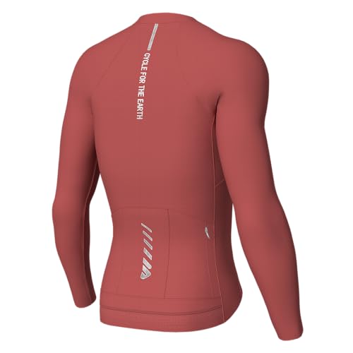 Wulibike Rennrad Trikot Herren Langarm，Langarm Fahrrad Shirt Fahrradbekleidung Mit 3+1 Rückentaschen UPF 50+ Durchgehendem Reißverschluss,Rot XXL von Wulibike