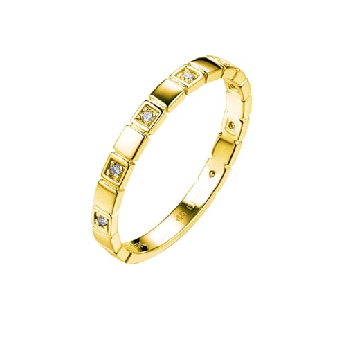 Wycian Paarringe Für Sie Und Ihn Set, Goldring Damen 18 Karat Echtgold Größe 53 (16.9) Diamant Rundschliff Weiß Personalisiert Für Hochzeit von Wycian