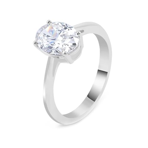 Wycian Trauringe Frauen, Damen Ring 63 Platin Pt950 1 Moissanit 1Ct Ovalschliff Weiß Npassbar Für Muttertag Verlobungsring Damen Mit Gravur von Wycian