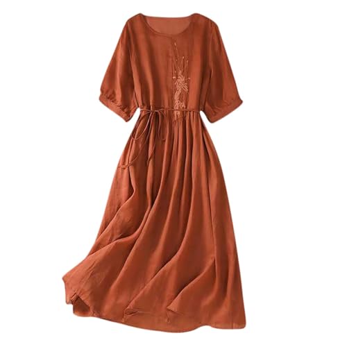 Baumwolle Leinen Kleid Damen Blusenkleid Langarm Halb Knopf Maxi Kleider Sommer Langes Kleid Leinenkleid Hemdkleid Strandkleid A-Linie Maxikleider Baumwolle Leinen Kleid Damen Blusenkleid Langarm Halb Knopf Maxi Kleider Sommer Langes Kleid Leinenkleid Hemdkleid Strandkleid A-Linie Maxikleider von Wyongtao