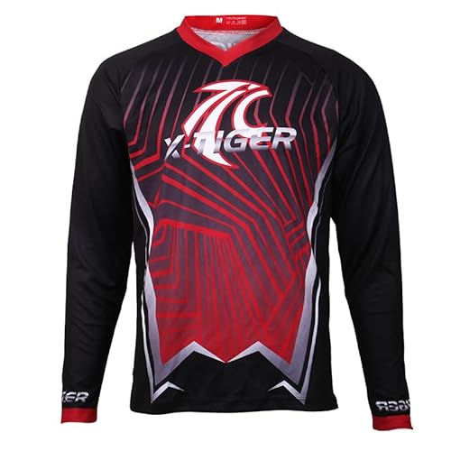 X-TIGER MTB Shirt Langarm Herren Fahrradtrikot Mountainbike Motocross Jersey Trikot Downhill Fahrrad Atmungsaktiv Bequem Weich Radshirt von X-TIGER