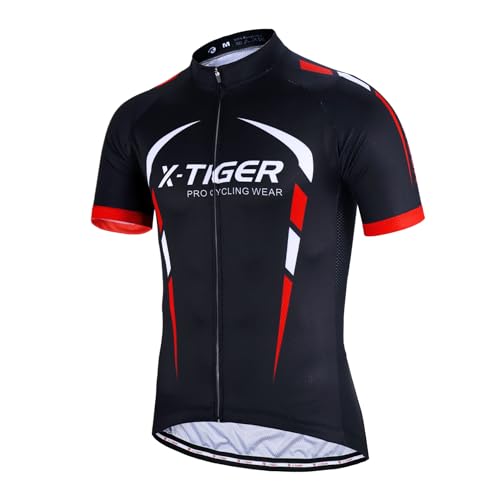 X-TIGER Radtrikot Herren Fahrradtrikot Trocknen mit Taschen Atmungsaktive Schnell Radsport Bekleidung MTB Fahrradbekleidung für Rennrad Trikot von X-TIGER