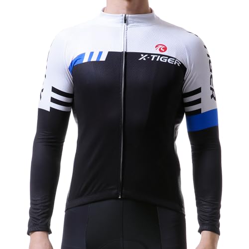 X-TIGER Rennrad Trikot Herren Langarm,Fahrrad Shirt Fahrradbekleidung Radshirt für Männer Atmungsaktive Schnell Trocknen Radsport Bekleidung von X-TIGER