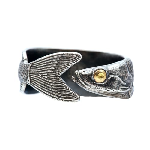 XANHOY Verstellbare Ringe in Fischform, tragbar für Damen, modischer und vielseitiger Schmuck aus Legierung für den täglichen Gebrauch, 17 mm, Metall XANHOY Verstellbare Ringe in Fischform, tragbar für Damen, modischer und vielseitiger Schmuck aus Legierung für den täglichen Gebrauch, 17 mm, Metall von XANHOY
