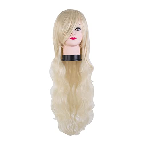 Blonde Perücke, Kurze Halloween-Perücke, Widerstandsfähiges Langes Lockiges Haar, Karneval, Kostümball, Cosplay, Haarteil, Graue Perücken Für Damen (4 28 Zoll) von XAoSCd