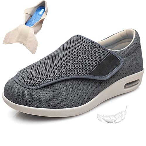 Damen-Wanderschuhe Mit Fußgewölbeunterstützung, Diabetische Ödeme, Plantarfasziitis, Arthritis, Geschwollene Füße, Mast Und Erweiterung, Schuhe Für Ältere Menschen, Herren, 12,5 (Grau A, Herren, 12,5 von XAoSCd