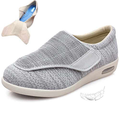 Damen-Wanderschuhe Mit Fußgewölbeunterstützung, Diabetische Ödeme, Plantarfasziitis, Arthritis, Geschwollene Füße, Mast Und Erweiterung, Schuhe Für Ältere Menschen, Herren, 12,5 (Hellgrau, Herren 11/ von XAoSCd