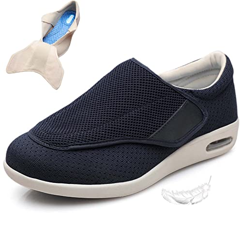 Damen-Wanderschuhe Mit Fußgewölbeunterstützung, Diabetische Ödeme, Plantarfasziitis, Arthritis, Geschwollene Füße, Mast Und Erweiterung, Schuhe Für Ältere Menschen, Herren 12,5 (Blau, Herren 10,5/Dam von XAoSCd