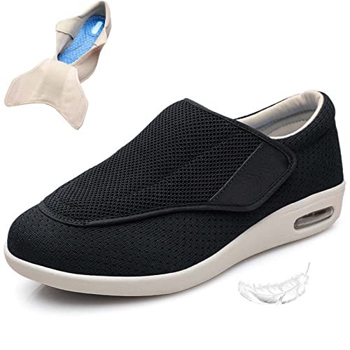 Damen-Wanderschuhe Mit Fußgewölbeunterstützung, Diabetische Ödeme, Plantarfasziitis, Arthritis, Geschwollene Füße, Mast Und Erweiterung, Schuhe Für Ältere Menschen, Herren 12,5 (Schwarz Herren 11/Dam von XAoSCd