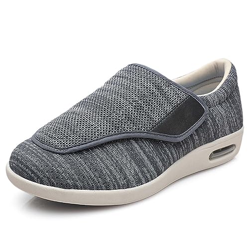 Diabetikerschuhe Für Damen Und Herren, Rutschfeste, Leichte Sneakers Mit Klassischem Luftkissen Für Diabetische Ödeme Und Plantarfasziitis, Herren 38/Damen 39 (Dunkelgrau A, Herren 40/Damen 41) von XAoSCd