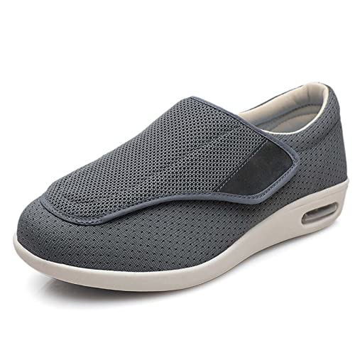 Diabetikerschuhe Für Damen Und Herren, Rutschfeste, Leichte Sneakers Mit Klassischem Luftkissen Für Diabetische Ödeme Und Plantarfasziitis, Herren 39/Damen 40 (Dunkelgrau, Herren 41,5/Damen 42,5) von XAoSCd