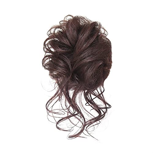 Dutt-Haarteil, Dutt, Pferdeschwanz, Chignon, Brasilianisches Echthaar, Lockig, Gewellt, Unordentlicher Dutt, Extensions, Haarteile Für Frauen, Unordentlicher Dutt, Haarteil, Haarknoten-Extension (Dun von XAoSCd