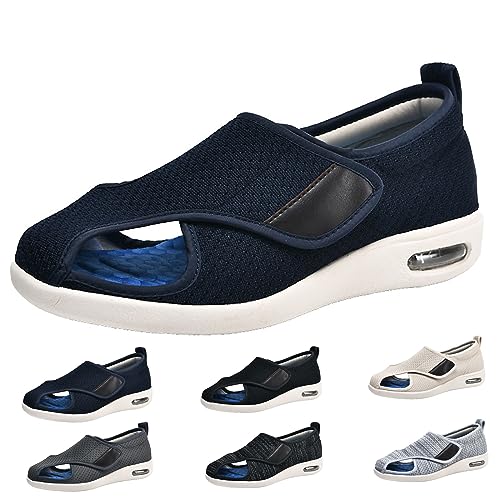 Leichte Lauf-Sneaker, Diabetikersandalen Für Damen, Arthritis- Und Ödemschuhe Mit Verstellbarer Breite Für Ältere Menschen Mit Arthritis, Ödemen Und Geschwollenen Füßen (Blau, Herren 4,5/Damen 5,5) von XAoSCd