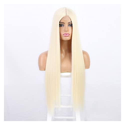 Perücke, Kunsthaar-Perücke, Lange, Glatte Perücke Für Damen, Orange, Cosplay-Perücken Für Damen, Hitzebeständig, Natürliches Haar, Graublondes Haar, Graue Perücken Für Damen (Wl9352 613) von XAoSCd