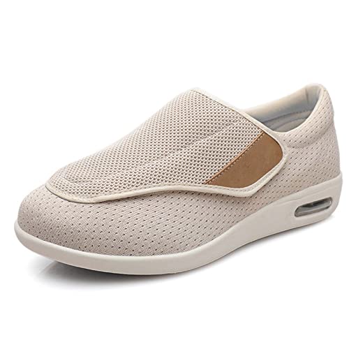 XAoSCd Diabetikerschuhe Für Damen Und Herren, rutschfeste, Leichte Sneakers Mit Klassischem Luftkissen Für Diabetische Ödeme Und Plantarfasziitis, Herren 38/Damen 39 (Beige Herren 38/Damen 40) von XAoSCd