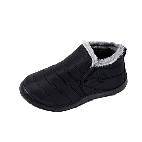 XCVFBVG Damenstiefel Winterschuhe Frauen Schneeschuhe Plüsch Winterstiefel Frauen Wasserdichte Stiefel Frauen Winterstiefel Damenstiefel(Color:Black,Size:38 EU) von XCVFBVG