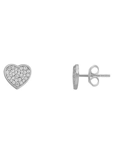 Xenox Damen 925 Sterling Silber Herz-Ohrstecker mit Zirkonia in silberfarben - LOVE STORY - XS3575 von Xenox