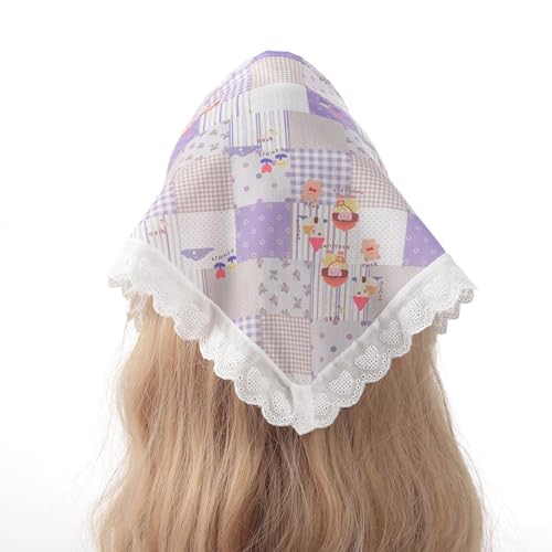 Damen-Stirnbänder, Kopftücher, Haarbandanas, pastorale Stirnbänder, Mädchen, Blumendruck, Kopftuch, Kopfzubehör, Blumendruck, Kopftuch, Kopftuch, süße Haarbandanas für Frauen von XEYYHAS