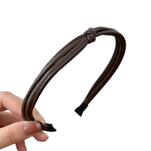 Dünnes PU-Leder-Stirnband für Damen, elegantes Haarband, Dinner-Party, Kopfschmuck, für den täglichen Gebrauch, einfaches Haar-Accessoire, PU-Leder-Haarband von XEYYHAS