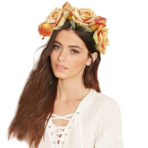 Elegantes Blumen-Haarband, Bohemian-Stirnband für Mädchen, trendiges Modell, Show, Aufführungen, Hochzeit, Party, Schmuck, Blumen-Haarbänder für Frauen, Blumen-Stirnband für Mädchen, Blumen-Stirnband von XEYYHAS