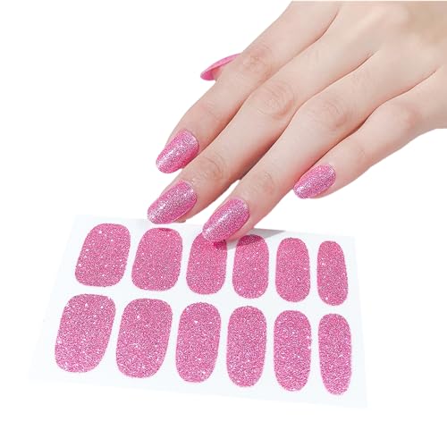 Glitzer-Nagelfolien Nagellack-Aufkleber, selbstklebende Nageldesign-Abziehbilder, Streifen für Frauen und Mädchen, DIY-Maniküre-Aufkleber, Glitzer-Nagelfolien, langlebige Nagelfolien, ungiftige von XEYYHAS