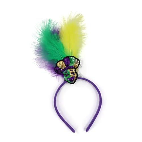 Glitzer-Pailletten-Stirnbänder für Damen, Karneval, Stirnbänder mit Pailletten, Feder für Mädchen, Festival, Tanzparty, Glitzer-Haarschmuck für Mädchen, Glitzer-Haarschmuck für Frauen, Glitzer von XEYYHAS