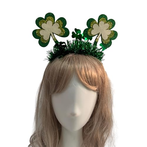 Haarreif für Erwachsene, irischer Nationalfeiertag, mit Pailletten, Kleeblatt und Blume, Glitzer, Patrick's Day, Stirnband, Karneval, Haarreifen, Pailletten, Stirnbänder für Mädchen, grüne Pailletten, von XEYYHAS