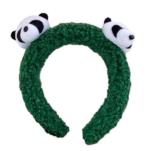 Panda-Stirnbänder, pelzig, Plüsch, Cartoon-Haar-Accessoires für Mädchen und Damen, Feiertagsparty, Kopfbedeckung, Panda-Stirnband zum Waschen des Gesichts für Mädchen von XEYYHAS