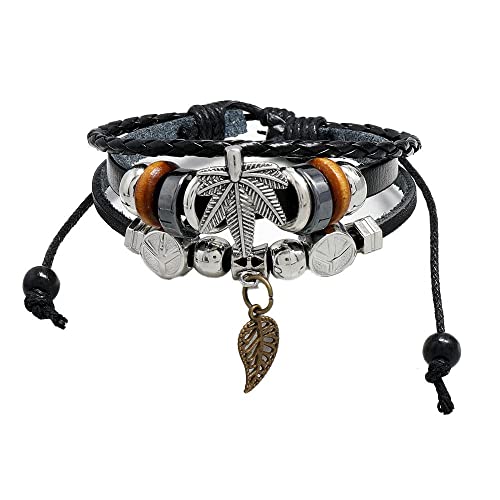 Herren Armband Armband-Herstellungsset, Armbandschnur, Armbänder für Männer, Damen, Herren, Vintage-Spinnen-Ohrstecker-Armband, Leder, geflochtenes Charm-Armband, Handschellen, Herren-Armreif, handge von XFGFDFF