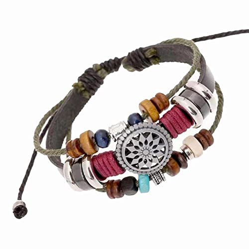 Herren Armband Armband-Set, Armbänder, Armbänder für Männer, Sonnenblumen-Charms für Armbänder, Armbänder, Schnur-Armband, handgefertigt, geflochtene Seil-Charms, Boho-Armband für Teenager, Armbänder von XFGFDFF