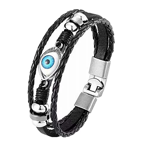 Männer Armband Leder Armreif Armbänder, Hippie-Halskette, Armbänder, mit Leder umwickelte Modearmbänder für Damen, böhmisches Manschettenarmband, Holzperlenarmband, mit verstellbarem Schmuck, Anzug von XFGFDFF