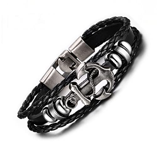 Männer Armband Leder Armreif Armband, Charm-Armbänder, Armband für Frauen, Bootsschiff-Armbänder für Teenager-Mädchen, Ankerrad-Lederarmbänder, Charms für Armbänder für Männer, Herren-Armband für Fra von XFGFDFF