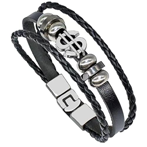 Männer Armband Leder Armreif Armband, Hippie-Accessoires, Armbänder für Männer, Armband aus echtem Leder für Damen und Herren, Unisex-Armbänder aus mehrschichtigem Leder für Paare, verstellbar, trend von XFGFDFF