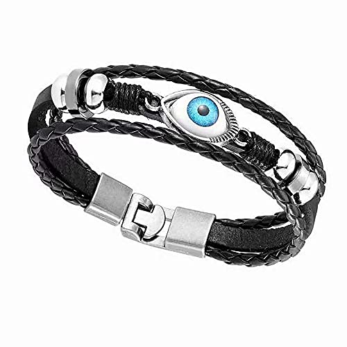 Männer Armband Leder Armreif Armband-Set, Damen-Schmuck, Armbänder, handgewebte Hippie-Armbänder aus Leder mit Retro-Perlen, Armbänder für Teenager, Punk-Hippie-Geschenke für Frauen, Kettenmanschette von XFGFDFF