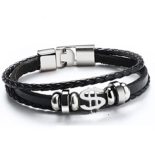 Männer Armband Leder Armreif Armband-Set, Indianer-Schmuck für Frauen, Armbänder, mehrlagige Punk-Freundschaftsarmbänder aus Kunstleder, handgefertigtes Unendlichkeits-Kandi-Armband, Charm-Armband fü von XFGFDFF