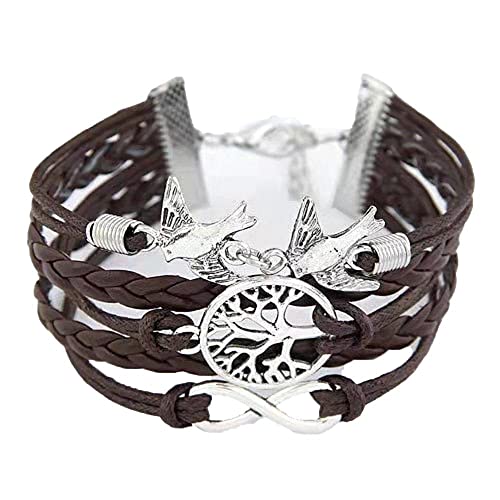 Männer Armband Leder Armreif Armband-Set,Paar-Armbänder,Armbänder für Männer,1-teiliges Herrenarmband,Lebensbaum,passende Armbänder für Paare,Leder-Knöchelarmbänder für Frauen,Legierungsarmband anpas von XFGFDFF