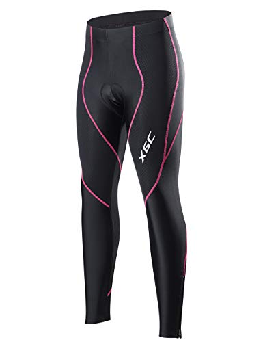 XGC Damen Lange Radhose Hose Fahrradhose Hose Strumpfhose Legging mit hoher Dichte Hochelastizität und hoch atmungsaktiv 4D Schwamm gepolstert Gr. M, rose XGC Damen Lange Radhose Hose Fahrradhose Hose Strumpfhose Legging mit hoher Dichte Hochelastizität und hoch atmungsaktiv 4D Schwamm gepolstert Gr. M, rose von XGC