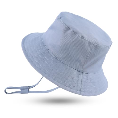 XIAOHAWANG Baby Sonnenmütze Jungen Sonnenhut UV Schutz Baby Mädchen Mütze Sommer Atmungsaktiv Kinder Fischerhut Mit Mesh-Futter(Azur, 3-6Monate) von XIAOHAWANG