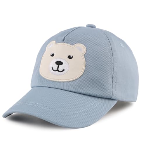 XIAOHAWANG Unisex Sommer Mütze Mädchen Sonnenschutz Baseball Cap Jungen Schirmmütze UV Schutz Basecap Kinder Kappe Frühling,Sommer(Blau bär,2-5 Jahren) von XIAOHAWANG