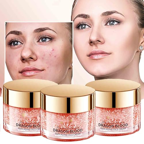 Retinol Plazenta Drachenblut Creme, Anti Aging Creme Frauen, Sadoer Dragon Blood Anti-Aging Face Cream, Drachenblut-Faltenglättungs-Gesichtscreme, Dragon Blood Creme Gegen Falten Gesicht (3PC) von XIAOPINPI