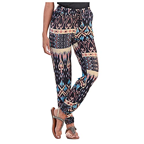 Damen Pant Lange Haremshose Schlupfhose Boho Strandhose Leicht Freizeithose Loose Sommerhose Frauen Hose mit Taschen Straight Bein Hose Sommerhose Stoffhose Jogginghose Yogahose von XIAOYUER