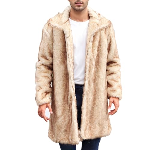 XIAOYUER Pelzmantel Herren Lang Fleecejacke Fellmantel Kunstfell Plüsch Winterjacke Warm Kunstpelz Mantel Pelzjacke Langarm Revers Lose Cardigan Felljacke Wintermantel Faux Pelz Jacke XIAOYUER Pelzmantel Herren Lang Fleecejacke Fellmantel Kunstfell Plüsch Winterjacke Warm Kunstpelz Mantel Pelzjacke Langarm Revers Lose Cardigan Felljacke Wintermantel Faux Pelz Jacke von XIAOYUER