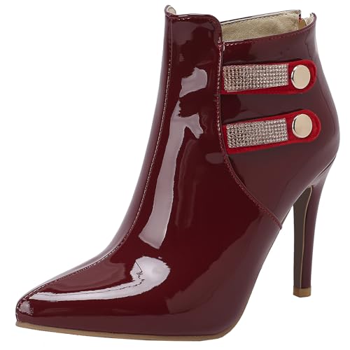 XIEPP Elegante Damen Sommer Stiefeletten mit spitzer Zehenpartie Stiefeletten mit Stilettoabsatz und Reißverschluss XIEPP Elegante Damen Sommer Stiefeletten mit spitzer Zehenpartie Stiefeletten mit Stilettoabsatz und Reißverschluss von XIEPP