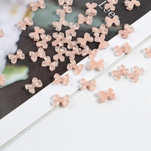 XINGLIDA Simple Bowknots Nail Art Decorations Short Ribbon DIY Crafting Accessories 3D Bows Nail Sticker Resin Bows Nail Bowknot Nail Stickers von XINGLIDA