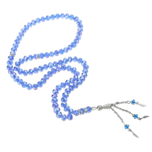 XINGLIDA 9 Farben 99 Perlen Kristall Seil Kette Charm Religiöse Tasbih Gebetskette Armband Damen Herren Schmuck, Size reference picture, Glas von XINGLIDA