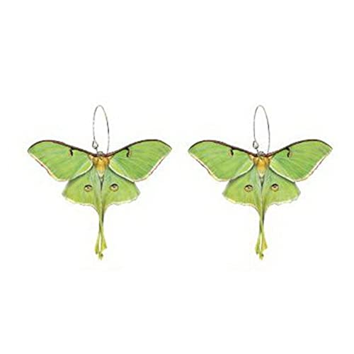 XINGLIDA Bunte Ohrringe mit Motten-Schmetterling-Druck, Acryl, niedliche Insekten-Creolen, hängender Schmuck für Frauen, Moth: 7.5*5cm, Acryl von XINGLIDA