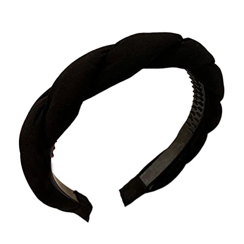 XINGLIDA Haarband, geflochtenes Stirnband, mit Schwamm gepolstert, für Spa-Stirnband, zum Waschen des Gesichts, Hautpflege, Stirnband, Slip, Yoga, Schweißband (BK#) von XINGLIDA