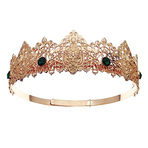 XINGLIDA Halloween Legierung Krone Stirnband für Männer Frauen Perfekt für Hochzeiten und Partys Königskrone Tiaras Prinz Diadem Kopfbedeckung, Size reference picture, Metalllegierung von XINGLIDA