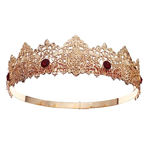 XINGLIDA Halloween Legierung Krone Stirnband für Männer Frauen Perfekt für Hochzeiten und Partys Königskrone Tiaras Prinz Diadem Kopfbedeckung, Size reference picture, Metalllegierung von XINGLIDA